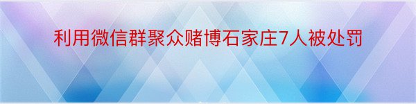 利用微信群聚众赌博石家庄7人被处罚