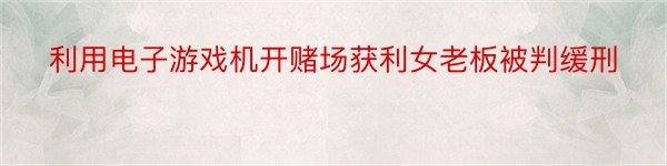 利用电子游戏机开赌场获利女老板被判缓刑