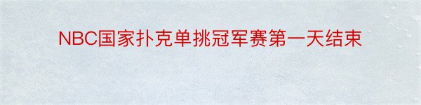 NBC国家扑克单挑冠军赛第一天结束