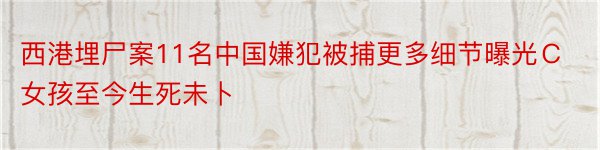 西港埋尸案11名中国嫌犯被捕更多细节曝光Ｃ女孩至今生死未卜